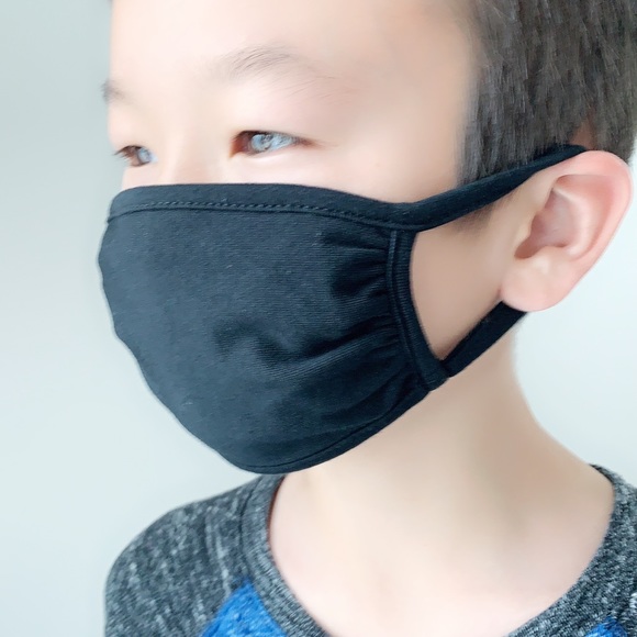 KIDS COTTON FACE MASK - BLACK - Picture 3 of 7